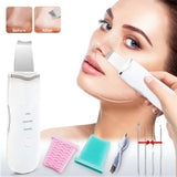 Ultrasonic skin scrubber facial spatula